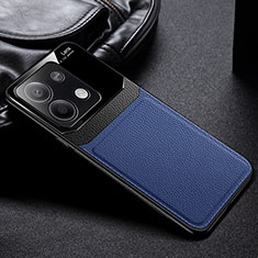Soft Silicone Gel Leather Snap On Case Cover FL1 for Xiaomi Redmi Note 13 5G Blue