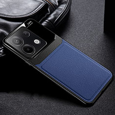 Soft Silicone Gel Leather Snap On Case Cover FL1 for Xiaomi Redmi Note 13 Pro 5G Blue