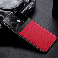 Soft Silicone Gel Leather Snap On Case Cover FL1 for Xiaomi Redmi Note 13 Pro 5G Red