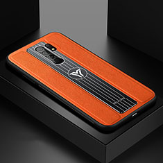 Soft Silicone Gel Leather Snap On Case Cover FL2 for Xiaomi Redmi 9 Prime India Orange