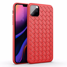 Soft Silicone Gel Leather Snap On Case Cover for Apple iPhone 11 Pro Red