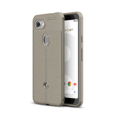 Soft Silicone Gel Leather Snap On Case Cover for Google Pixel 3a Gray