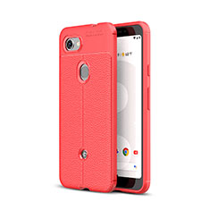 Soft Silicone Gel Leather Snap On Case Cover for Google Pixel 3a Red