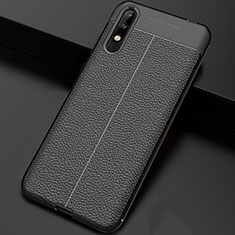 Soft Silicone Gel Leather Snap On Case Cover for Huawei Enjoy 10 Black