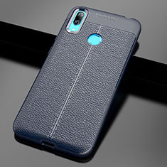 Soft Silicone Gel Leather Snap On Case Cover for Huawei Enjoy 9 Blue