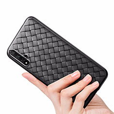 Soft Silicone Gel Leather Snap On Case Cover for Huawei Honor 20 Black