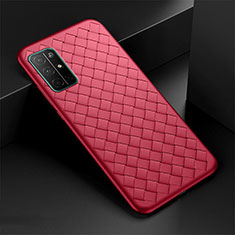 Soft Silicone Gel Leather Snap On Case Cover for Huawei Honor 30S Red