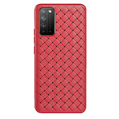 Soft Silicone Gel Leather Snap On Case Cover for Huawei Honor X10 5G Red