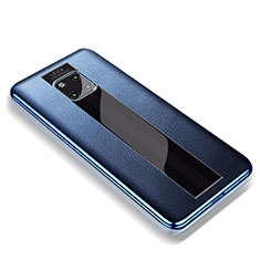 Soft Silicone Gel Leather Snap On Case Cover for Huawei Mate 20 RS Blue
