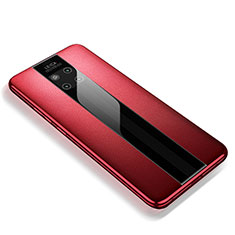 Soft Silicone Gel Leather Snap On Case Cover for Huawei Mate 20 RS Red