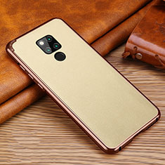 Soft Silicone Gel Leather Snap On Case Cover for Huawei Mate 20 X Gold