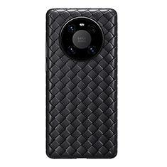 Soft Silicone Gel Leather Snap On Case Cover for Huawei Mate 40 Black
