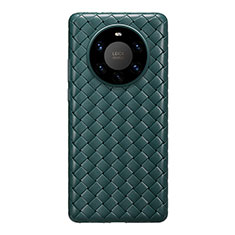 Soft Silicone Gel Leather Snap On Case Cover for Huawei Mate 40 Pro+ Plus Midnight Green