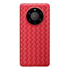 Soft Silicone Gel Leather Snap On Case Cover for Huawei Mate 40 Pro+ Plus Red