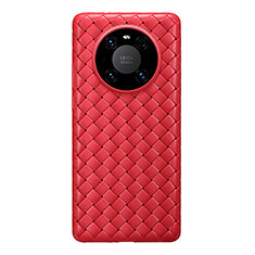 Soft Silicone Gel Leather Snap On Case Cover for Huawei Mate 40 Pro Red