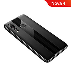 Soft Silicone Gel Leather Snap On Case Cover for Huawei Nova 4 Black