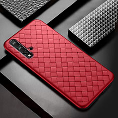 Soft Silicone Gel Leather Snap On Case Cover for Huawei Nova 5 Pro Red