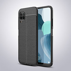Soft Silicone Gel Leather Snap On Case Cover for Huawei Nova 7i Black