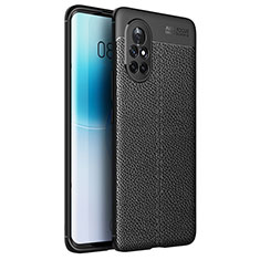 Soft Silicone Gel Leather Snap On Case Cover for Huawei Nova 8 5G Black