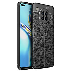 Soft Silicone Gel Leather Snap On Case Cover for Huawei Nova 8i Black