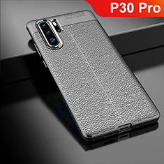 Soft Silicone Gel Leather Snap On Case Cover for Huawei P30 Pro Black