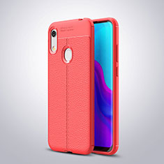 Soft Silicone Gel Leather Snap On Case Cover for Huawei Y6 (2019) Red