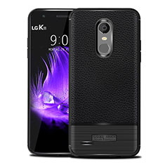 Soft Silicone Gel Leather Snap On Case Cover for LG K11 Black