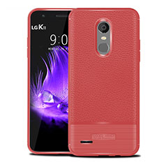 Soft Silicone Gel Leather Snap On Case Cover for LG K11 Red