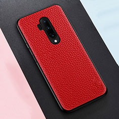Soft Silicone Gel Leather Snap On Case Cover for OnePlus 7T Pro 5G Red