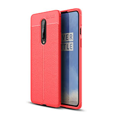 Soft Silicone Gel Leather Snap On Case Cover for OnePlus 8 Red