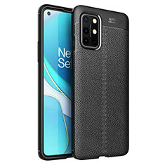 Soft Silicone Gel Leather Snap On Case Cover for OnePlus 8T 5G Black