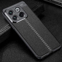 Soft Silicone Gel Leather Snap On Case Cover for OnePlus Ace Pro 5G Black