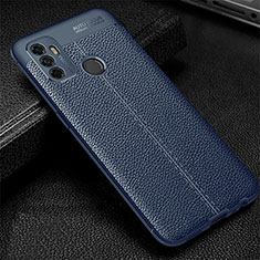 Soft Silicone Gel Leather Snap On Case Cover for Oppo A11s Blue