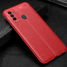 Soft Silicone Gel Leather Snap On Case Cover for Oppo A32 Red