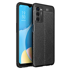 Soft Silicone Gel Leather Snap On Case Cover for Oppo A53s 5G Black