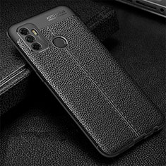 Soft Silicone Gel Leather Snap On Case Cover for Oppo A53s Black