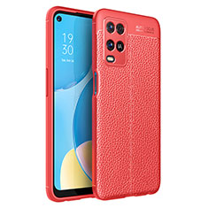 Soft Silicone Gel Leather Snap On Case Cover for Oppo A54 4G Red