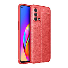 Soft Silicone Gel Leather Snap On Case Cover for Oppo A74 4G Red