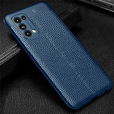 Soft Silicone Gel Leather Snap On Case Cover for Oppo Find X3 Lite 5G Blue