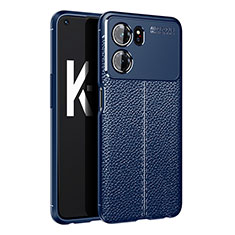 Soft Silicone Gel Leather Snap On Case Cover for Oppo K10 5G Blue