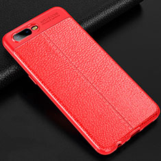 Soft Silicone Gel Leather Snap On Case Cover for Oppo R15X Red