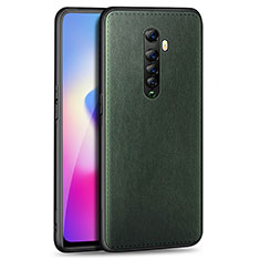 Soft Silicone Gel Leather Snap On Case Cover for Oppo Reno2 Green