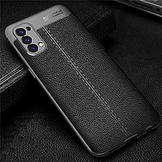 Soft Silicone Gel Leather Snap On Case Cover for Oppo Reno4 4G Black