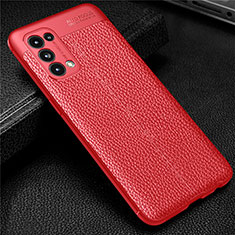 Soft Silicone Gel Leather Snap On Case Cover for Oppo Reno5 Pro 5G Red