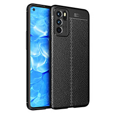 Soft Silicone Gel Leather Snap On Case Cover for Oppo Reno6 5G Black