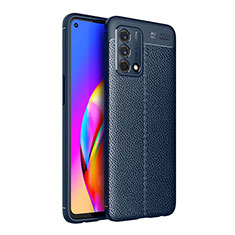 Soft Silicone Gel Leather Snap On Case Cover for Oppo Reno6 Lite Blue