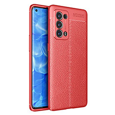 Soft Silicone Gel Leather Snap On Case Cover for Oppo Reno6 Pro 5G Red