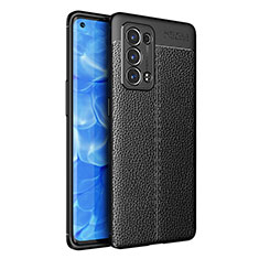 Soft Silicone Gel Leather Snap On Case Cover for Oppo Reno6 Pro+ Plus 5G Black