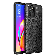 Soft Silicone Gel Leather Snap On Case Cover for Oppo Reno6 Z 5G Black
