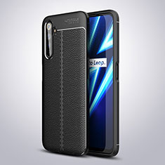 Soft Silicone Gel Leather Snap On Case Cover for Realme 6 Pro Black